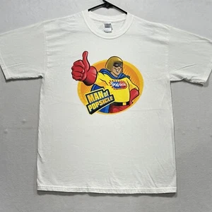 Vintage Popsicle Man T-Shirt Large White Mens 90s Y2K Advertisement Promo Fun - Picture 1 of 4