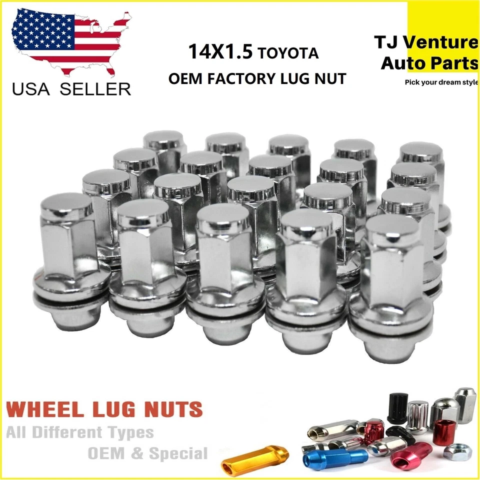 80PÇS PORCA DE RODA DE FÁBRICA FABRICANTE DE EQUIPAMENTO ORIGINAL 14X1.5 MAG RODA DE ASSENTO TOYOTA LAND CRUISER 1998-2019 - Imagem 1 de 2