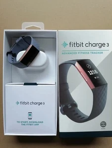 FITBIT CHARGE 3 ADVANCED FITNESS TRACKER SMALL + LARGE SIZES ROSE GOLD - Picture 1 of 10
