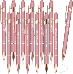 Zonon 12 Pieces Inspirational Pens Bulk Motivational Quotes Funny Ballpoint Pens - Picture 1 of 6