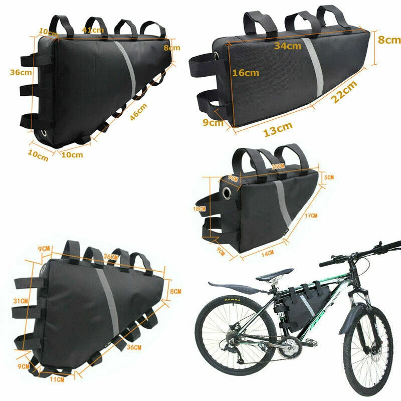 Mountain Bike Triangle Tube Frame Bag Tool Battery Storage hanging Waterproof - Image 1 of 1