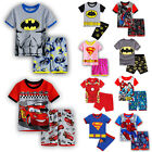 Girls Boys Cartoon T-Shirt Shorts Pyjamas Sleepwear Superhero Comfy Outfits Set↑