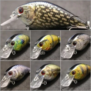 Crankbait Fishing Lures Wide Wobble Slow Floating Lifelike Painting 2X Hook HC15 - Picture 1 of 77