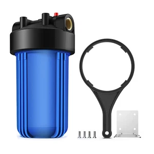 Whole House Big Blue Water Filter Housing for 4.5" x 10" Filtration Cartridge - Picture 1 of 12