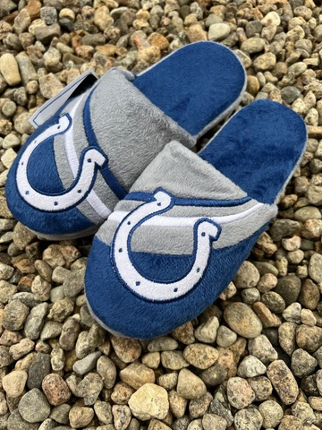 Indianapolis Colts plush 2013 stripe NFL slippers mens size Small Foco Cover
