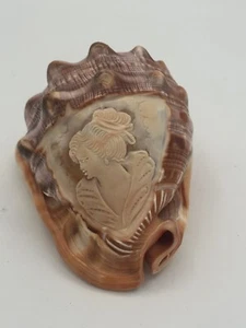 Beautiful Italian Hand carved Cameo On Helmet Shell - Picture 1 of 8