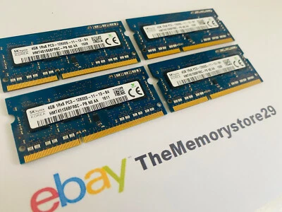 16GB 4 x 4GB Hynix 1RX8 DDR3 PC3-12800 Memory Laptop RAM SODIMM 1.5V  1600MHz - Image 1 of 4
