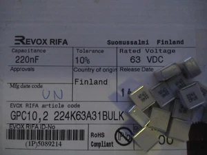 Evox Rifa Film capacitor SMD 0.22uf/220nf 63V 10% GPC10.2 224K63A31  10pcs - Picture 1 of 2
