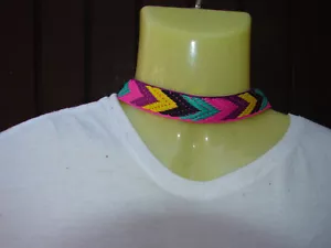 Native American Style Woven Choker Necklace, Ethnic Necklace - Picture 1 of 7