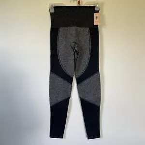 NEW High Waisted Yoga Leggings Size Small Running Athletic Black Colorblock Pant - Picture 1 of 9