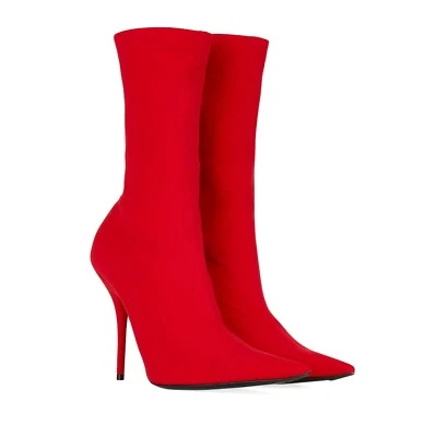 Balenciaga Knife Ankle Boots Red Sock Stretch Pointed Toe EU42 US11 80mm New - Image 1 of 4