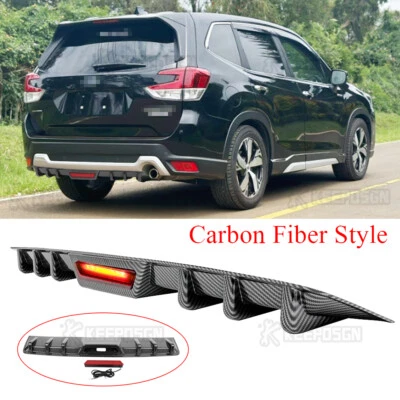 Alerón difusor trasero aletas de tiburón parachoques labio con LED para Subaru Forester Foto 1 de 4