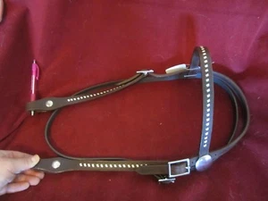 hübsches Stirnband-Kopfstück mit Buckstitched, Pferdegrösse edler zeitloser Look - Bild 1 von 6