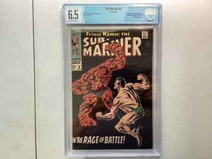 Prince Namor The Sub-Mariner 8 CBCS 6.5 Off WH/WH Pages 1968 Ben Grimm Thing - Picture 1 of 7