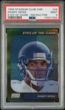 1999 Stadium Club Chrome Eyes of the Game Refractor Randy Moss PSA 9 Pop 6