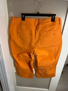 Venezia Womens Orange Capri Pants Size 18 98% Cotton 2% Spandex 13-35 - Picture 1 of 9