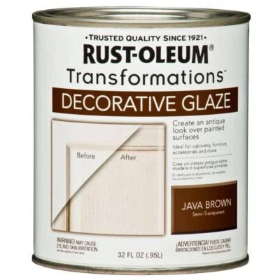 Rust Oleum Cabinet Glaze Java Brown 1qt Wood Metal Laminate Finish Case of 2 - Image 1 of 3