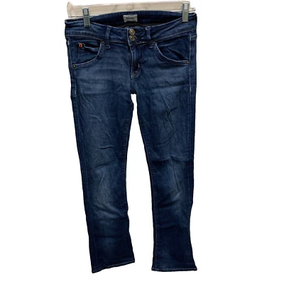 Pantalones de mezclilla Hudson talla 27 tiro bajo firma corte boot azul oscuro 28x27 real W1 Foto 1 de 4