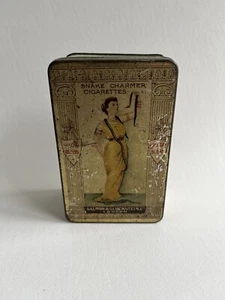 Vintage Snake Charmer Cigarettes Tin Litho Tobacco Box Salmon Gluckstein London - Picture 1 of 12