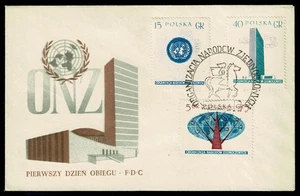 POLAND 1957 FDC  United Nations SG72S - Picture 1 of 2
