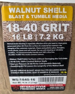 18-40 Grit Ground Walnut Shell Media 16 LBS  - Fine Grit for Tumbling, Blasting - Picture 1 of 2