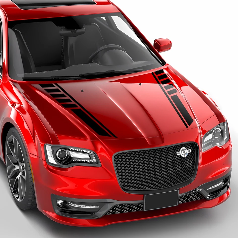 Car Hood Bonnet Racing Stripes Vinyl Decals Stickers for Chrysler 300 2011-2018  Foto 1 de 4