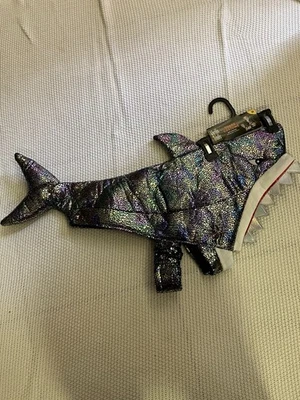 Brand New Tags! Sz M Shiny Shark Adj. Dog Costume Fixed Teeth! Fins! - Image 1 of 4