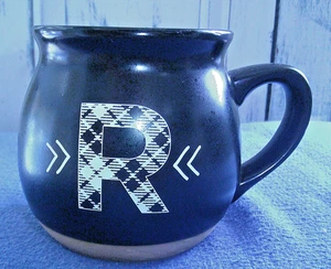 Large Pot Belly THRESHOLD Stoneware Coffee Mug/Cup with Letter 'R' - Picture 1 of 4