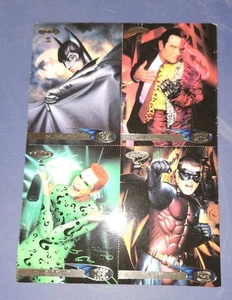 Fleer Ultra 1995 Promo Batman Forever película 4 tarjetas hoja promocional sin cortar - Imagen 1 de 4