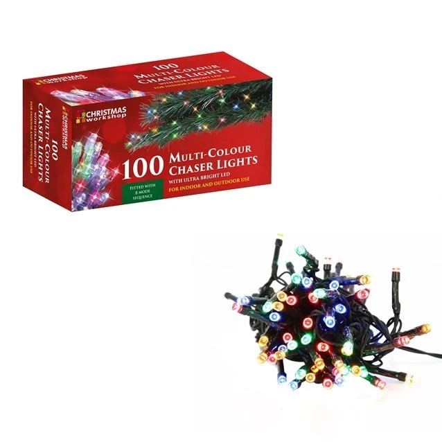 2x Christmas Workshop 100 LED Multi-colour Chaser Lights 77270