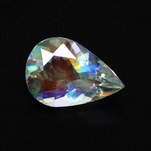 Pietra di Luna Arcobaleno 1,00 Ct Pera Romantica Top Grade (8 x 5 mm) 100% Naturale Sfaccettata - Foto 1 di 7