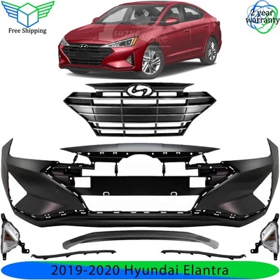 Front Bumper Cover Fascia & Grille Assembly Kit For 2019-2020 Hyundai Elantra Foto 1 de 4