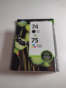 Genuine HP 74+75 Ink Cartridge Combo New In PKG Exp 6/2022 - Picture 1 of 4