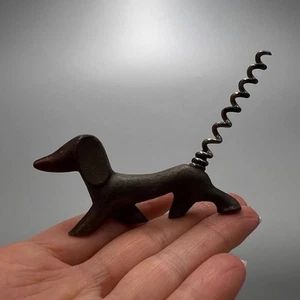 Vintage Art Deco Weinöffner Bronze Dackel Hund Korkenzieher Sammlerstück Metall - Bild 1 von 8