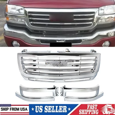 19130795 For GMC Sierra 2500 3500 HD 2003-2007 Front Bumper Grille Chrome Grill Foto 1 de 4