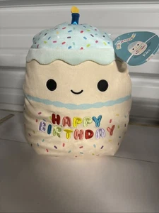 ORIGINALE SQUISHMALLOWS 12" Kiks La Torta di Compleanno con Candela Buon Compleanno Nuovo con etichette - Foto 1 di 8