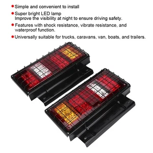 •2pcs 12V 32LEDs Fanale Posteriore Impermeabile Super Luminoso Fanale Posteriore per Camion - Foto 1 di 10