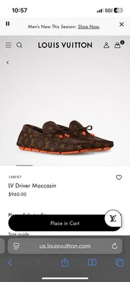 Mocasín LOUIS VUITTON Virgil Driver Naranja Nivel talla 7 Foto 1 de 4