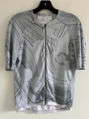 Universal Colours Men's Short Sleeve Cycling Jersey Size XL Light Grey Pockets - Image 1 of 4