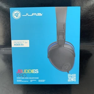Jlab Jbuddies Pro Folding Over-ear Kids Wired Headphone - Black/Blue - NEW - Picture 1 of 3