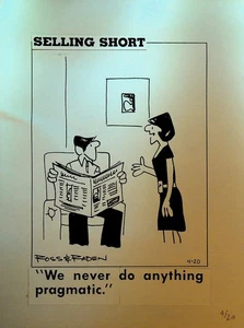 Selling Short Original Comic Strip Art 1980s We Never Do Anything Pragmatic - Picture 1 of 1
