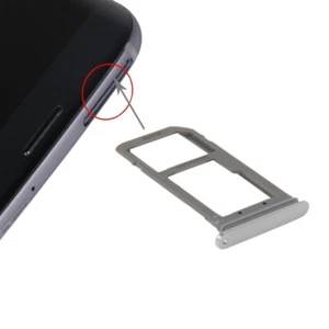 Samsung Galaxy S7 Edge G935 Sim Karten Halter Slot Micro SD Card Tray (GRAU +Pin) - Bild 1 von 3