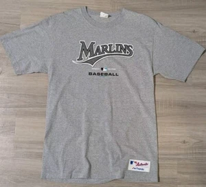 VINTAGE Florida Marlins Shirt Mens Medium Gray Baseball MLB 00s* - Picture 1 of 4