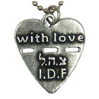 Israeli Defense Force Idf Tzahal Army Pewter Necklace Heart Shape With Love *