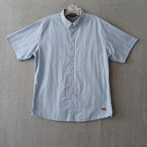 Outpost Shirt Mens XL Blue Short Sleeve Button Down Workwear Casual Shirt - Foto 1 di 12