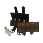 LARP Medieval 3 Glass Potion Bottle Holder Bottle Leather Pouch 