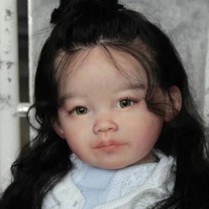 30” Painted Reborn Baby Doll Hand-Rooted Hair Finished Toddler Girl Handmade Toy - Picture 1 of 2