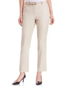 Pantalones Charter Club Plus 24W Beige Curvilíneos Adelgazantes Cinturón Ajustado Tobillo Pantalones Nuevos con Etiquetas - Imagen 1 de 3