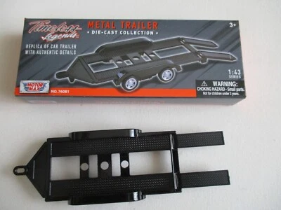 MINIATURE REMORQUE DOUBLE ESSIEUX TOUT METAL 1/43 Motormax NOIR - Photo 1/4