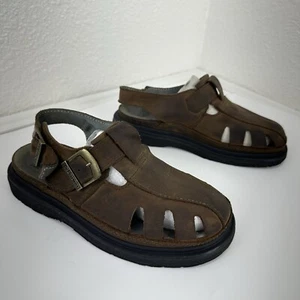 Vtg Retro 90’s Style Dr Martens Chunky Sandals Women US 7.5 Fisherman Brown - Picture 1 of 13